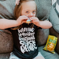 Warning Requires Constant Snack Refills Tee- Black