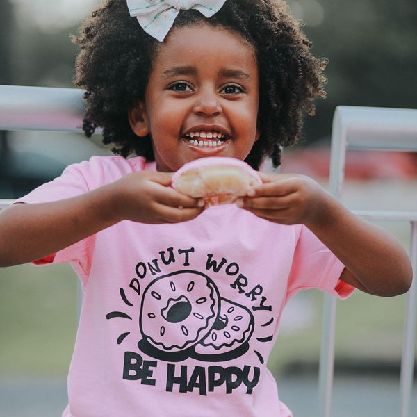 Donut Worry be Happy Pink Tee