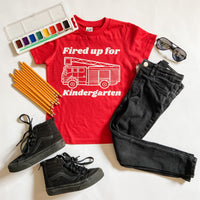 Fired up for Kindergarten Red Tee